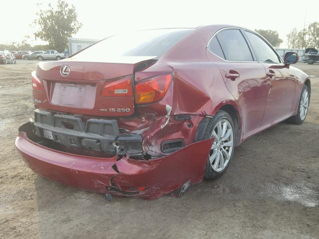 JTHCK262165003964 - 2006 LEXUS IS 250 RED photo 4