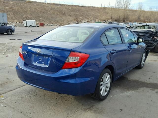 19XFB2F86CE001243 - 2012 HONDA CIVIC EX BLUE photo 4