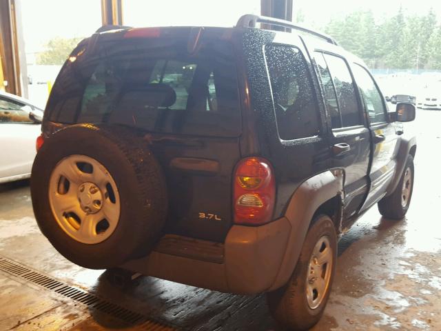 1J4GL48K84W136313 - 2004 JEEP LIBERTY SP BLACK photo 4