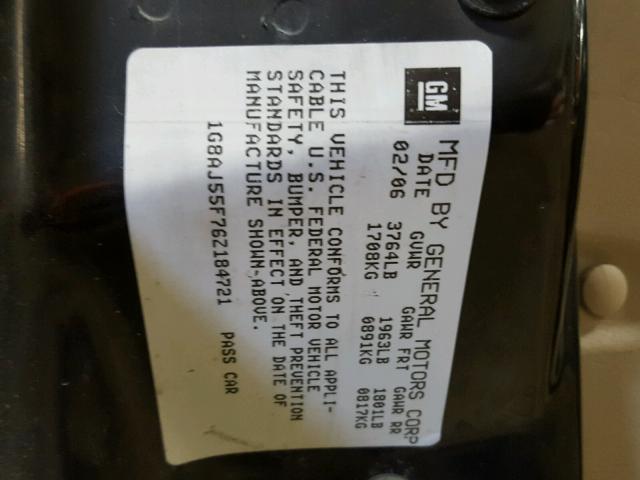 1G8AJ55F76Z184721 - 2006 SATURN ION LEVEL 双色 照片 10