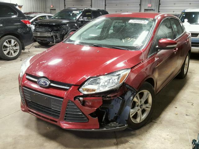 1FADP3F22DL306876 - 2013 FORD FOCUS SE MAROON photo 2