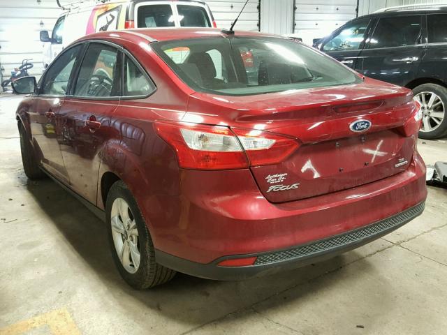 1FADP3F22DL306876 - 2013 FORD FOCUS SE MAROON photo 3