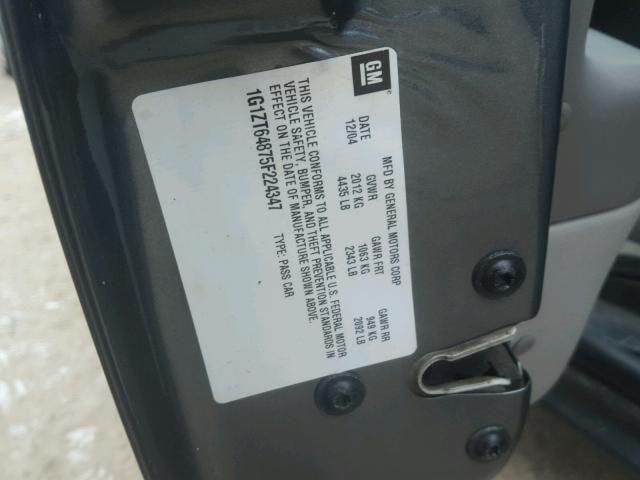 1G1ZT64875F224347 - 2005 CHEVROLET MALIBU MAX ნაცრისფერი ფოტო 10