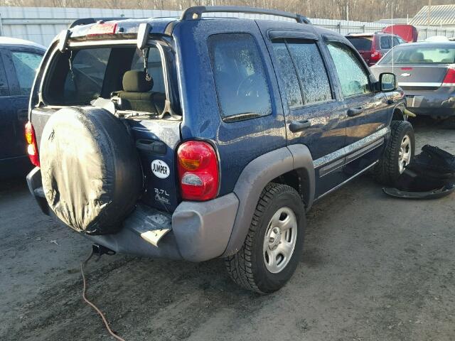 1J4GL48K94W294112 - 2004 JEEP LIBERTY SP BLUE photo 4