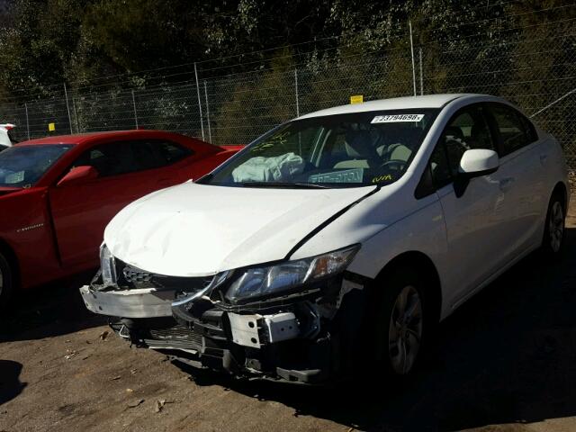 19XFB2F50DE023696 - 2013 HONDA CIVIC LX WHITE photo 2