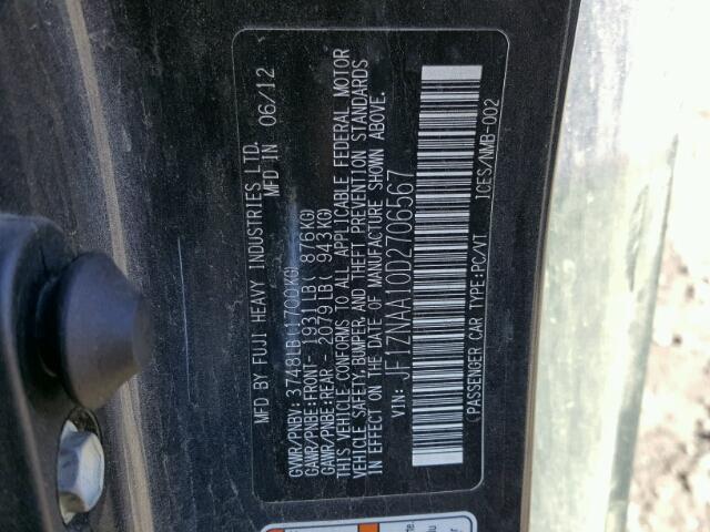 JF1ZNAA10D2706567 - 2013 TOYOTA SCION FR-S ნაცრისფერი ფოტო 10