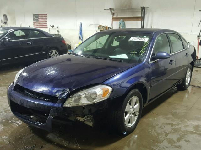 2G1WT58K789245392 - 2008 CHEVROLET IMPALA LT BLUE photo 2