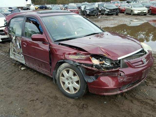 1HGES26752L023521 - 2002 HONDA CIVIC EX BURGUNDY photo 1