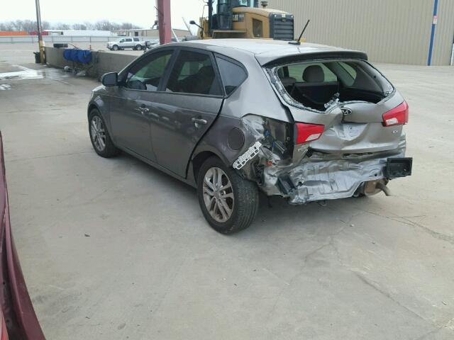 KNAFU5A26C5513589 - 2012 KIA FORTE EX SILVER photo 3