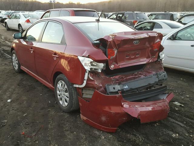 KNAFU4A26A5220282 - 2010 KIA FORTE EX BURGUNDY photo 3