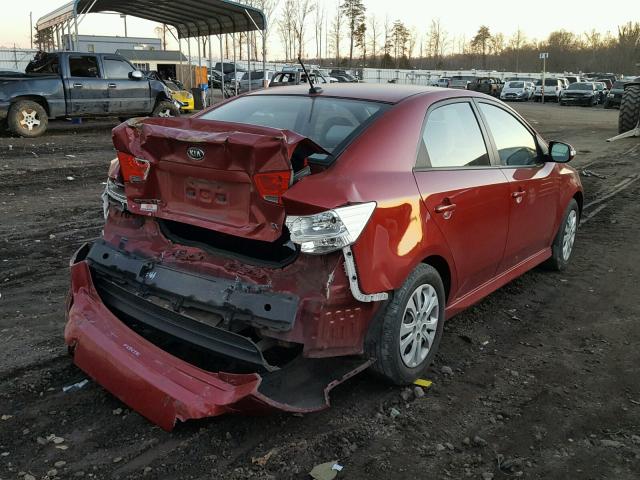 KNAFU4A26A5220282 - 2010 KIA FORTE EX BURGUNDY photo 4