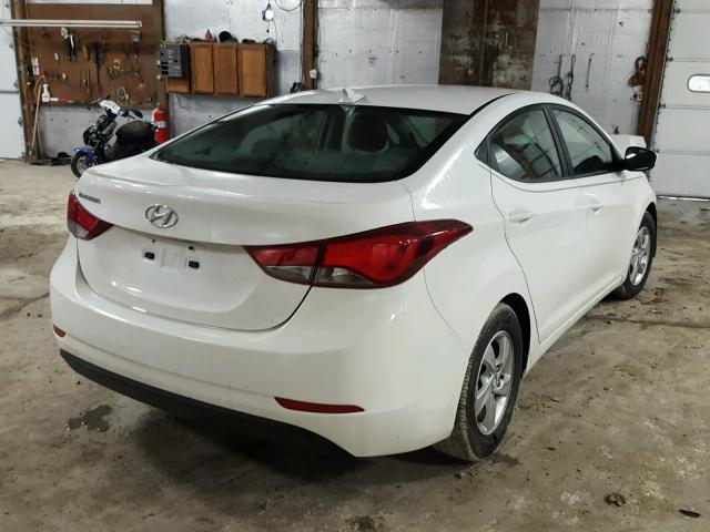 5NPDH4AE5EH457635 - 2014 HYUNDAI ELANTRA SE WHITE photo 4