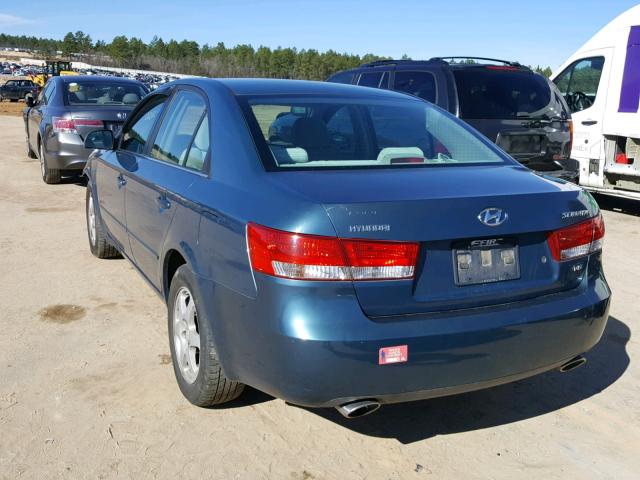 5NPEU46F26H070205 - 2006 HYUNDAI SONATA GLS BLUE photo 3