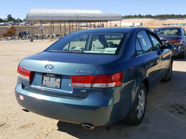 5NPEU46F26H070205 - 2006 HYUNDAI SONATA GLS BLUE photo 4