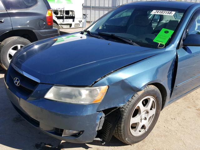 5NPEU46F26H070205 - 2006 HYUNDAI SONATA GLS BLUE photo 9