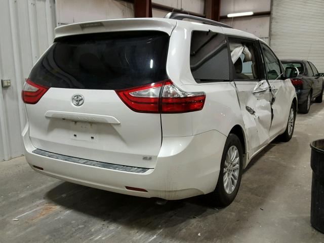 5TDYK3DC7FS626170 - 2015 TOYOTA SIENNA XLE WHITE photo 4