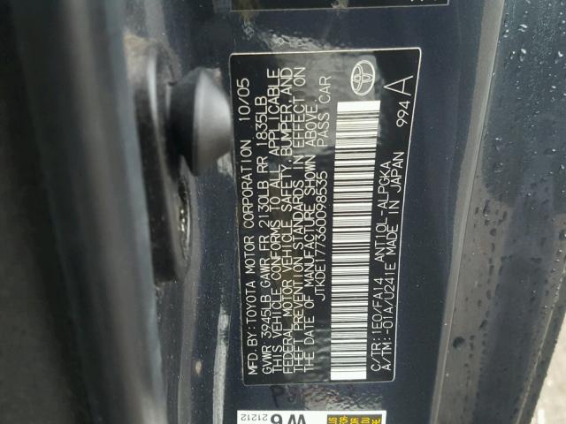 JTKDE177360098535 - 2006 TOYOTA SCION TC 灰色 照片 10