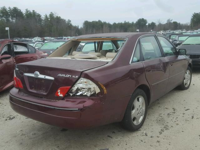 4T1BF28B54U356639 - 2004 TOYOTA AVALON XL RED photo 4