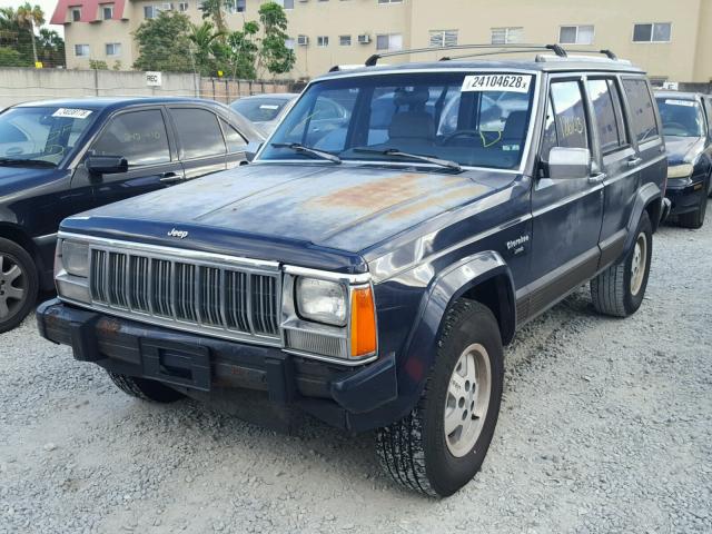 1J4FJ58S1NL234397 - 1992 JEEP CHEROKEE L BLUE photo 2