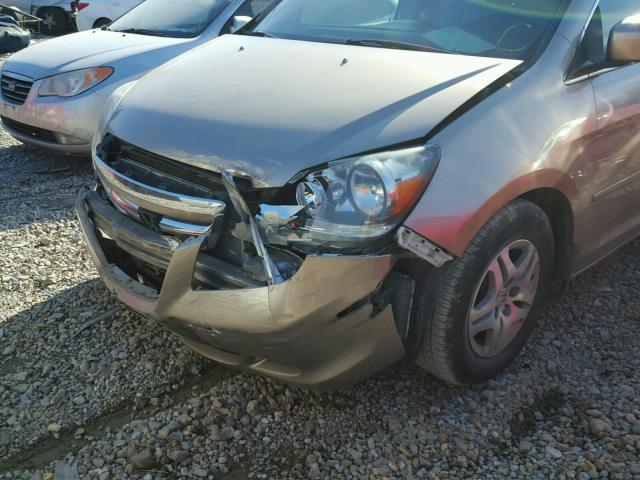 5FNRL38625B414530 - 2005 HONDA ODYSSEY EX SILVER photo 9