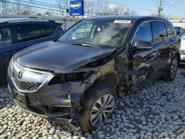 5FRYD4H46FB030506 - 2015 ACURA MDX TECHNO GRAY photo 2