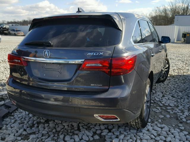 5FRYD4H46FB030506 - 2015 ACURA MDX TECHNO GRAY photo 4