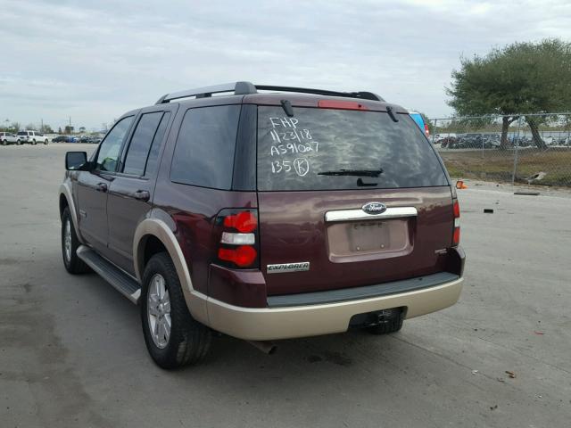 1FMEU64E27UA84887 - 2007 FORD EXPLORER E BURGUNDY photo 3