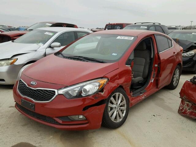 KNAFX4A80E5046288 - 2014 KIA FORTE EX RED photo 2