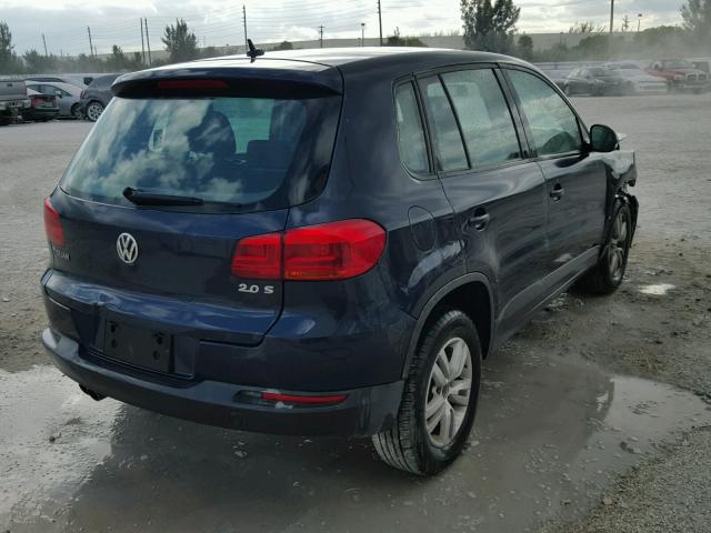 WVGAV7AXXCW521718 - 2012 VOLKSWAGEN TIGUAN S BLUE photo 4