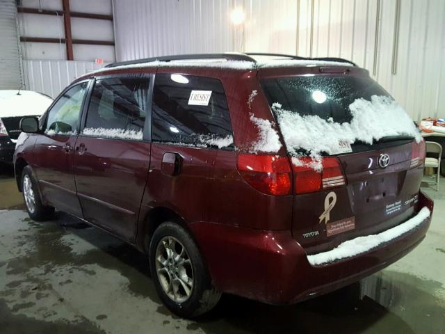 5TDBA22C85S036967 - 2005 TOYOTA SIENNA XLE BURGUNDY photo 3