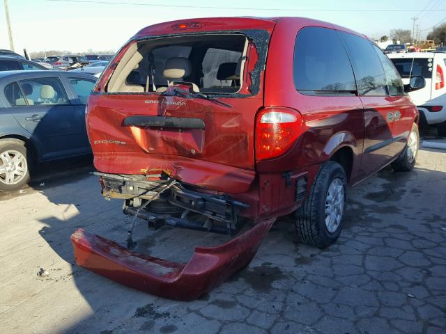 1D4GP24R84B554818 - 2004 DODGE GRAND CARA RED photo 4