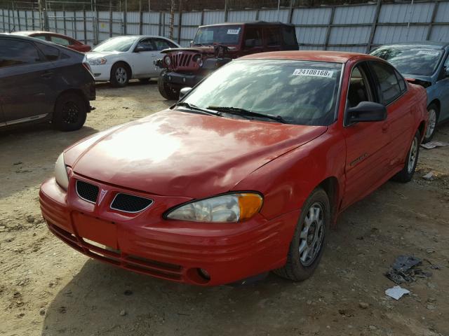 1G2NF52T11M540545 - 2001 PONTIAC GRAND AM S RED photo 2