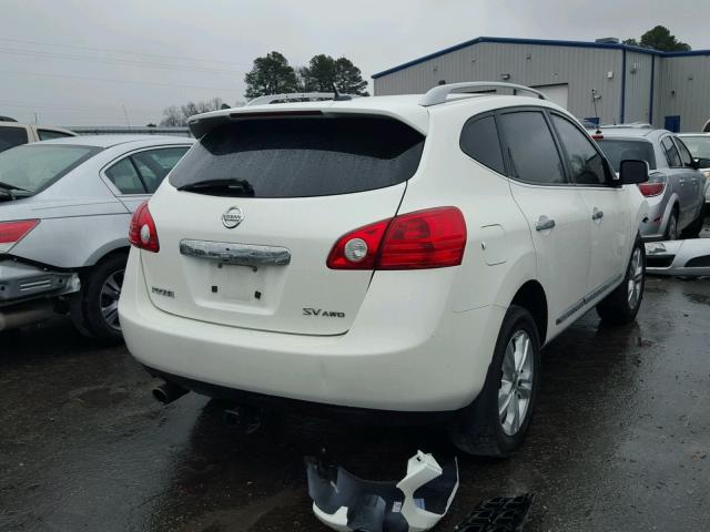 JN8AS5MVXDW114208 - 2013 NISSAN ROGUE S WHITE photo 4