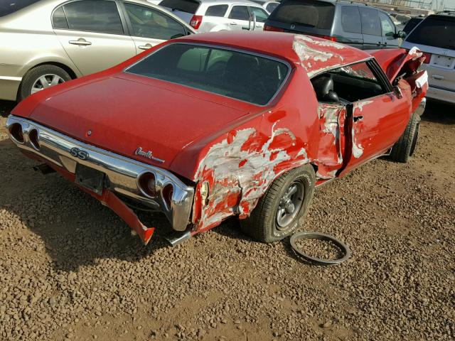 1D37F2R519607 - 1972 CHEVROLET CHEVELL RED photo 4