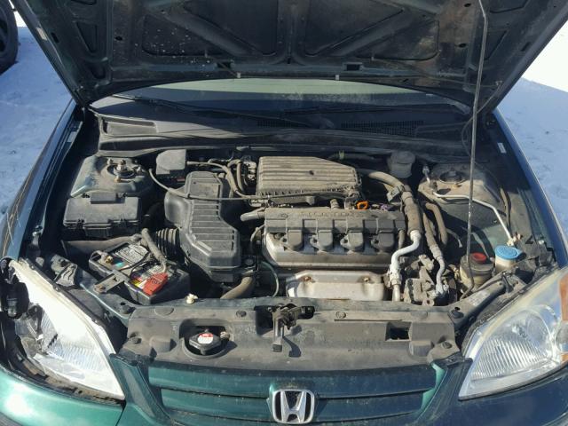 1HGES16592L079678 - 2002 HONDA CIVIC LX GREEN photo 7