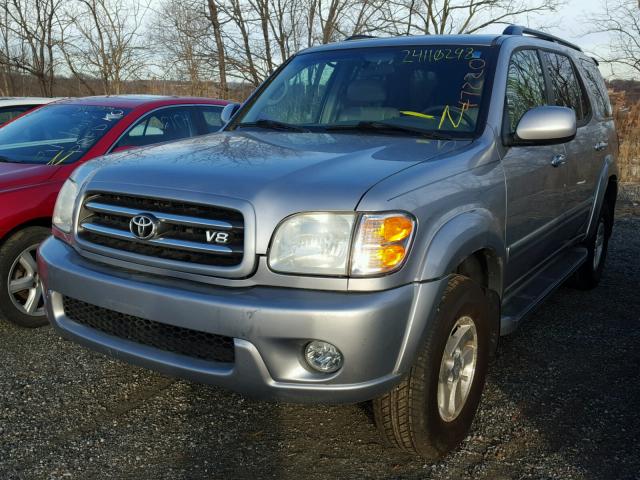 5TDBT48A22S108091 - 2002 TOYOTA SEQUOIA LI GRAY photo 2