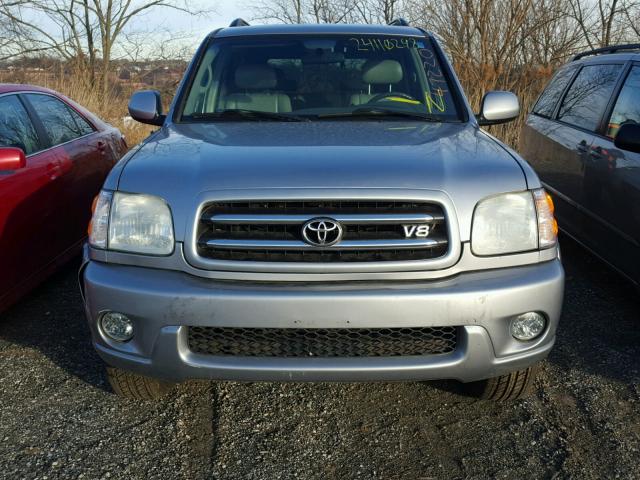 5TDBT48A22S108091 - 2002 TOYOTA SEQUOIA LI GRAY photo 9