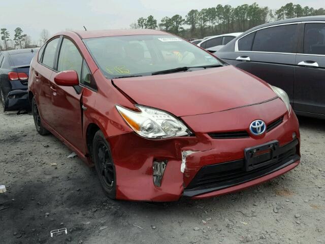 JTDKN3DUXD5553353 - 2013 TOYOTA PRIUS RED photo 1