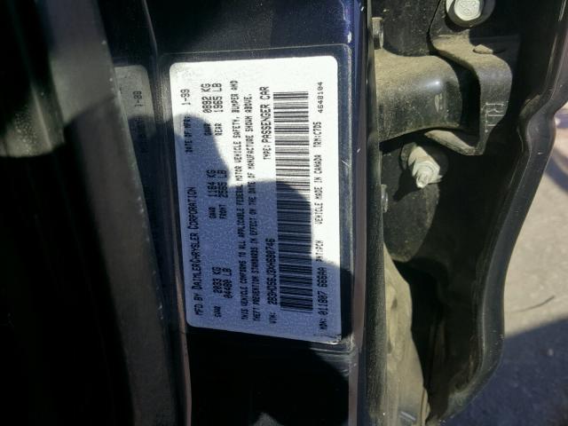 2B3HD56J3XH680746 - 1999 DODGE INTREPID E PURPLE photo 10