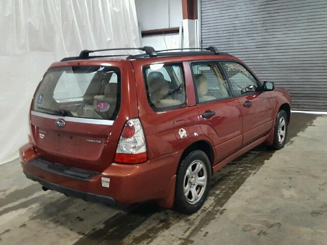 JF1SG63677H717116 - 2007 SUBARU FORESTER 2 RED photo 4