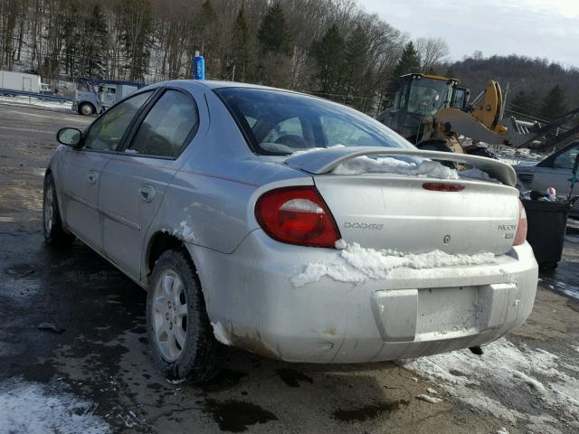 1B3ES56C05D159911 - 2005 DODGE NEON SXT SILVER photo 3