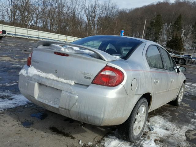 1B3ES56C05D159911 - 2005 DODGE NEON SXT SILVER photo 4