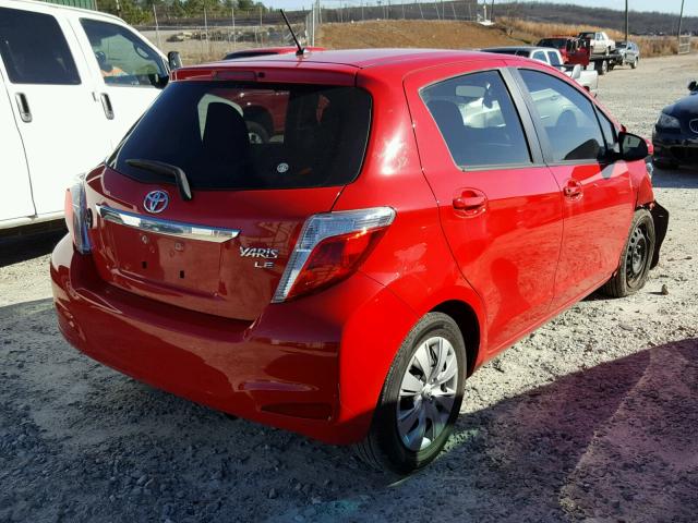 JTDKTUD38ED590010 - 2014 TOYOTA YARIS RED photo 4