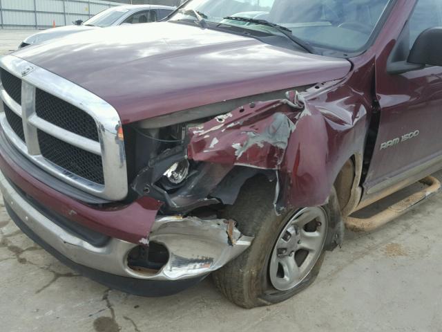 1D7HA16Z52J161622 - 2002 DODGE RAM 1500 MAROON photo 9