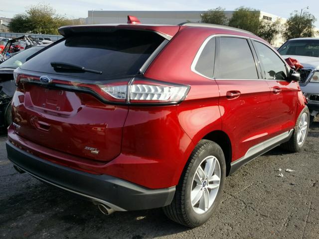 2FMTK4J89FBB13757 - 2015 FORD EDGE SEL RED photo 4