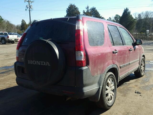 SHSRD78826U401468 - 2006 HONDA CR-V EX BURGUNDY photo 4