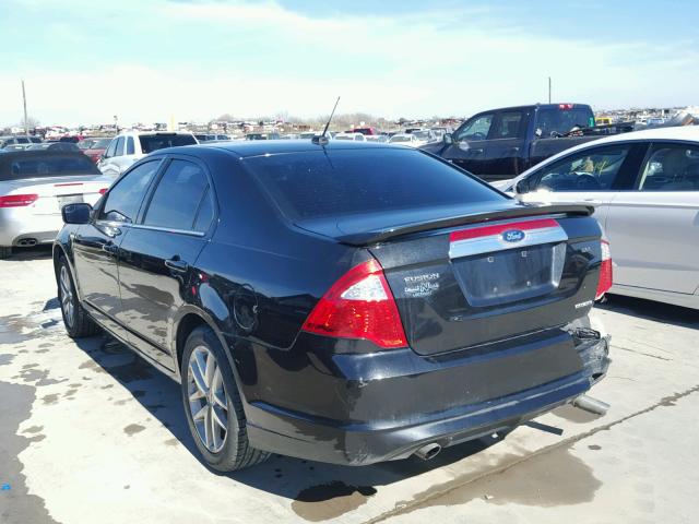 3FAHP0JG5CR218021 - 2012 FORD FUSION SEL BLACK photo 3