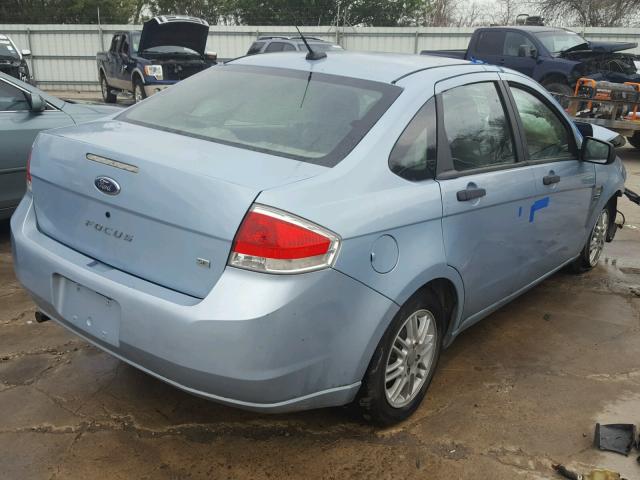 1FAHP35N68W165053 - 2008 FORD FOCUS SE BLUE photo 4