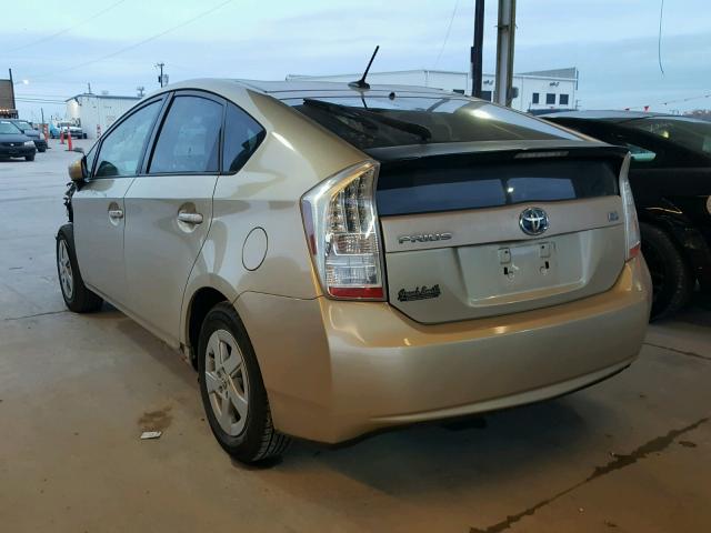 JTDKN3DU3A1023311 - 2010 TOYOTA PRIUS GOLD photo 3