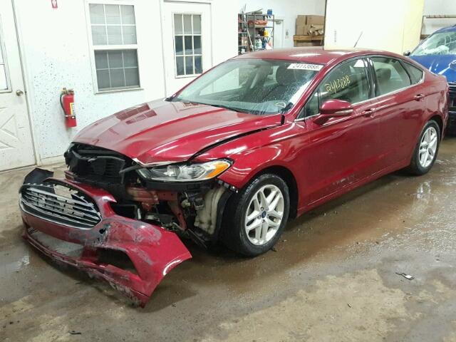 3FA6P0H7XGR171975 - 2016 FORD FUSION SE RED photo 2